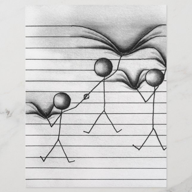 Lámina Dibujo de la figura del palo colgando en las línea (Anverso)