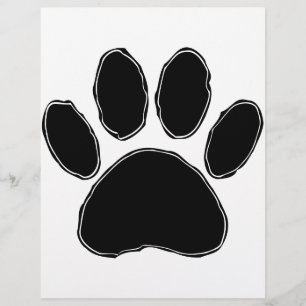 Lámina Dibujo de pata de perro en negro