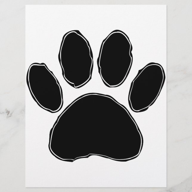 Lámina Dibujo de pata de perro en negro (Anverso)