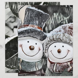 Lámina Dibujo de Snowman and Snow