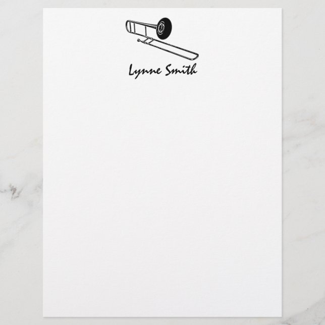 Lámina "Dibujo" de trombón personalizado (Anverso)
