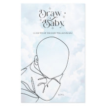 Dibujo del juego de baby shower "Enviado del cielo