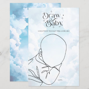 Lámina Dibujo del juego de baby shower "Enviado del cielo
