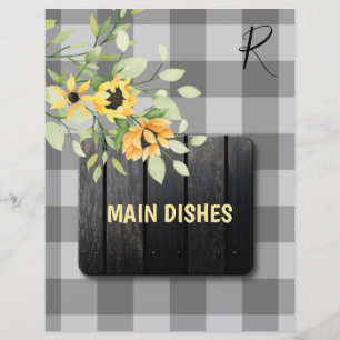 Lámina Diferente de organizador de recetas rusticas