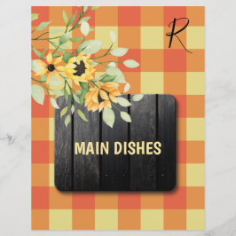 Lámina Diferente de organizador de recetas rusticas