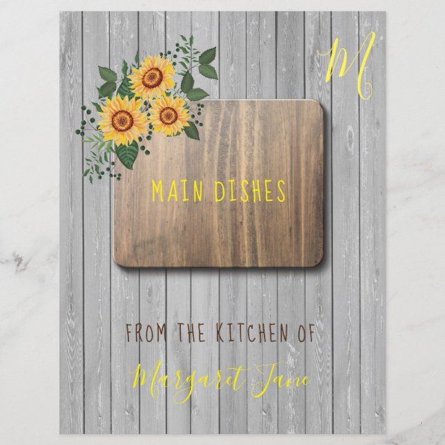 Lámina Diferente organizador de recetas de una casa de ca (Anverso)