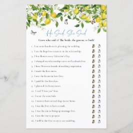 Lámina Dijo, Dijo | Juego de ducha de limón