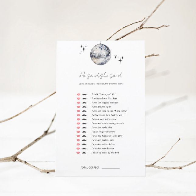 Lámina Dijo: Juego de ducha de novias disco Ball (Subido por el creador)