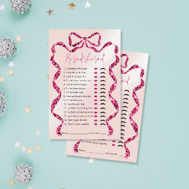 Lámina Dijo: "Pink Bow Bridal Shower Game"