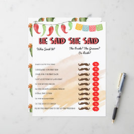 Lámina Dijo Que Dijo | Juego de ducha de novia