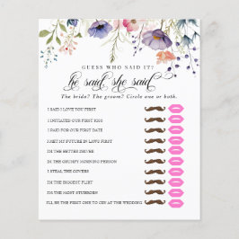 Lámina Dijo Que Dijo | Juego de ducha de novia