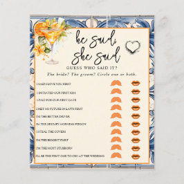 Lámina Dijo Que Dijo | Juego de ducha de novia