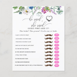 Lámina Dijo Que Dijo | Juego de ducha de novia