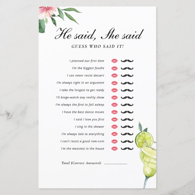 Lámina Dijo Que Dijo Margarita Juego De Novias Mexicanas (Anverso)