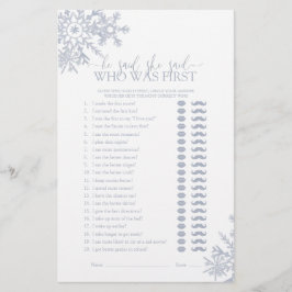 Lámina Dijo Que Dijo Que Dusty Blue Snowflake Shower Game