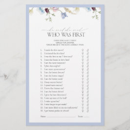 Lámina Dijo Que Dijo Que Dusty Blue Wildflower Shower Gam