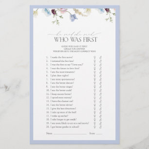 Lámina Dijo Que Dijo Que Dusty Blue Wildflower Shower Gam