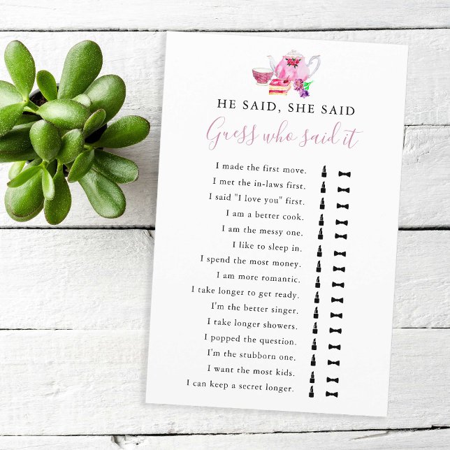 Lámina Dijo Que Dijo Que Fiesta De Té De Ducha De Novias (Subido por el creador)