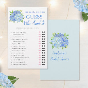 Lámina Dijo Que Dijo Que Hydrangea Blue Bridal Shower Gam