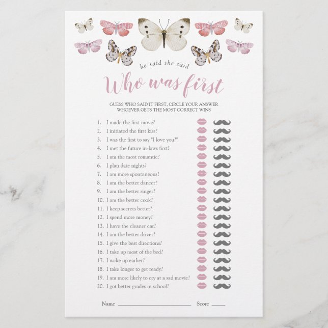 Lámina Dijo Que Dijo Que Las Mariposas Rosadas Hacen Duch (Anverso)