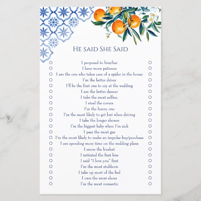 Lámina Dijo que dijo que los juegos de novias de talavera (Anverso)