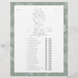 Lámina Dijo Que Dijo Sage Green Bridal Tea Shower Juego