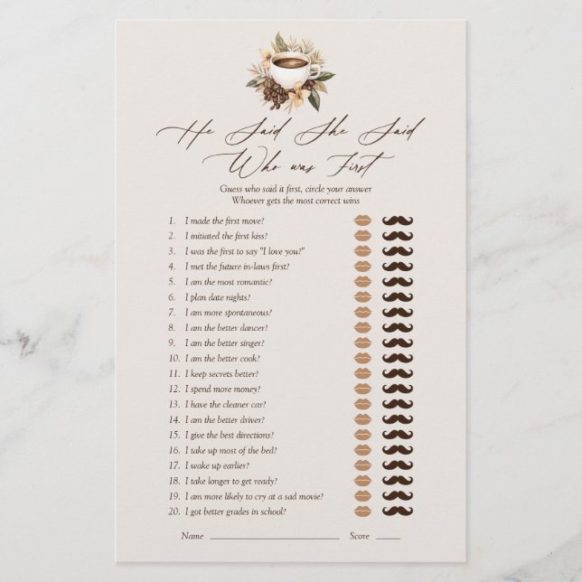 Lámina Dijo Que Dijo Un Café Floral Un Juego De Ducha De  (Anverso)