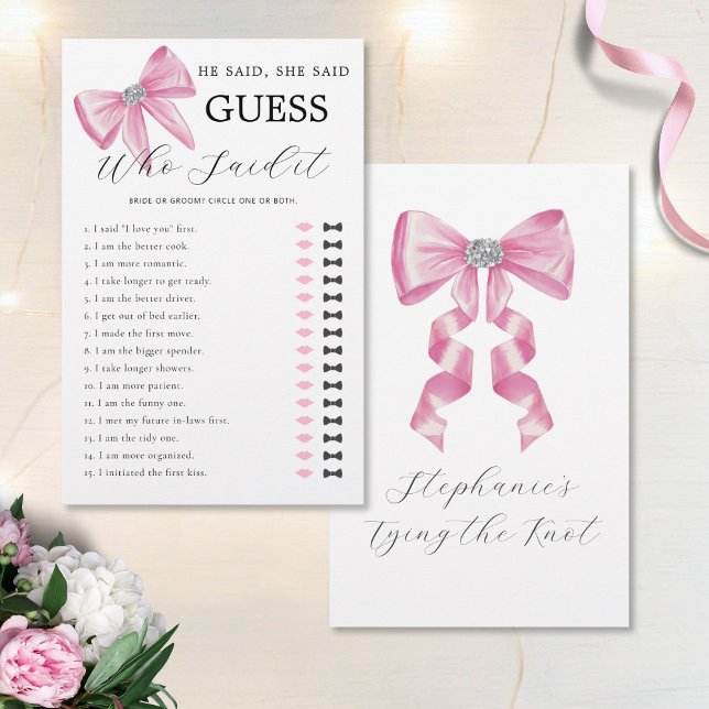 Lámina Dijo Que Dijo Un Juego De Ducha De Novias De Bow R (Subido por el creador)