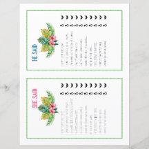 Dijo Que Dijo Un Juego De Ducha De Novias Tropical