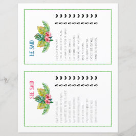 Lámina Dijo Que Dijo Un Juego De Ducha De Novias Tropical