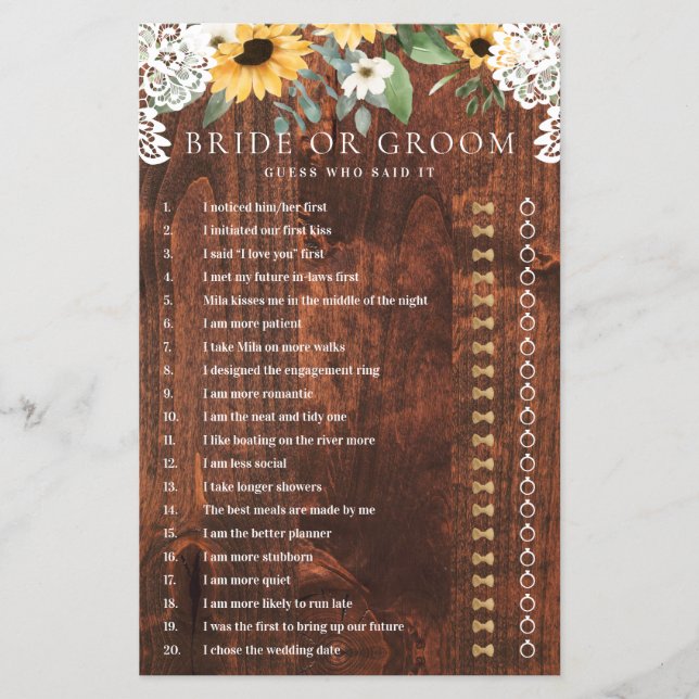 Lámina Dijo Que Dijo Un Juego De Razas De Girasol Con Flo (Anverso)