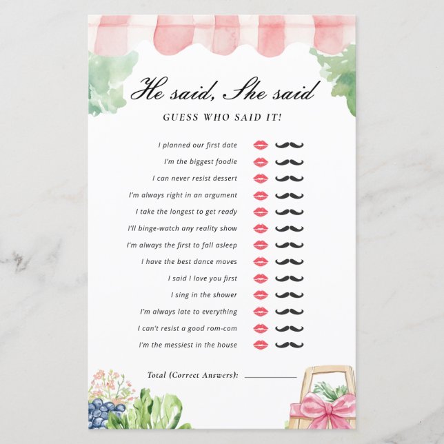 Lámina Dijo Que Ella Dijo Que Estaba Recién En El Juego D (Anverso)