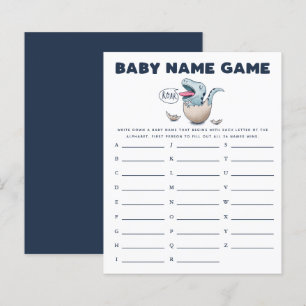 Lámina Dinosaur Boy Baby Name Shower Game