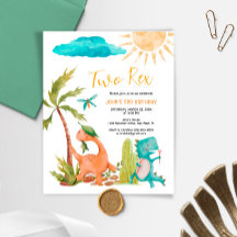 Dinosaurio presupuestal dos invitaciones de cumple