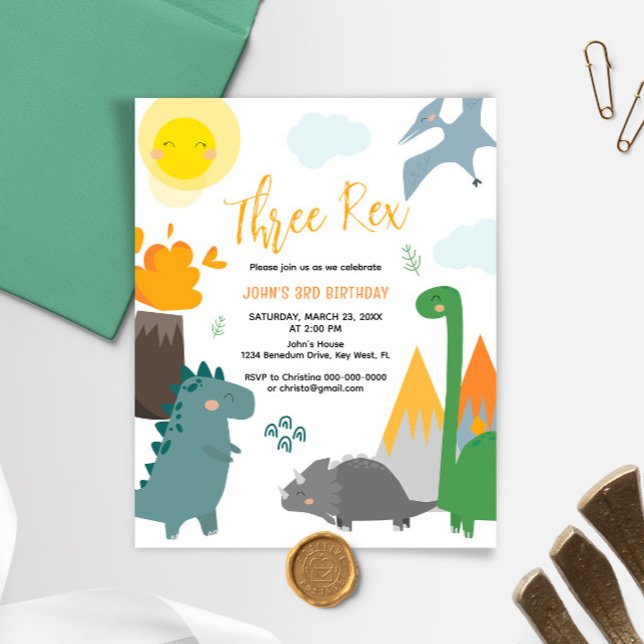 Lámina Dinosaurio presupuestal tres rex tercera invitació (Subido por el creador)