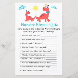 Lámina Dinosaurio rojo Nursery Rhyme Prueba de bebé juego
