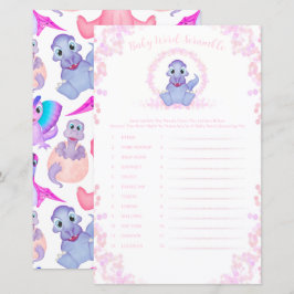 Lámina Dinosaurio rosa Bebé Word Scramble juego de Baby S