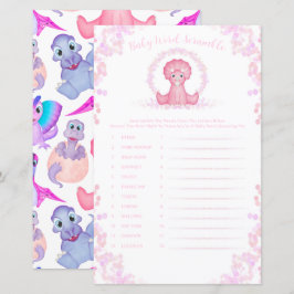 Lámina Dinosaurio rosa Bebé Word Scramble juego de Baby S