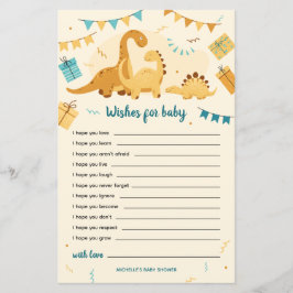Lámina Dinosaurios para el juego de Baby Shower