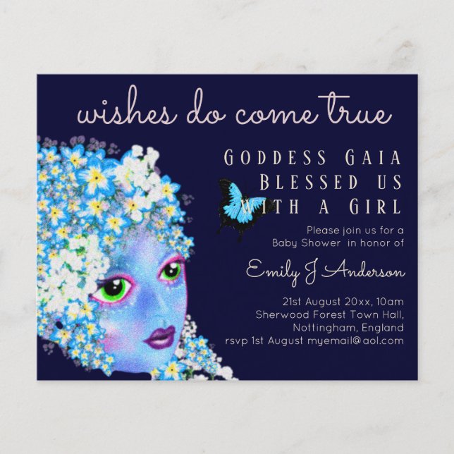 Lámina Diosa GAIA Fantasy Art Flower Baby Shower (Anverso)