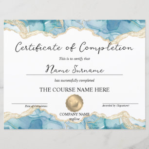 Lámina Diploma de Certificado de Finalización de Logro