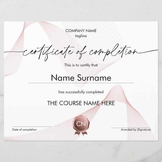 Lámina Diploma de Certificado de Participación de Finaliz (Anverso)