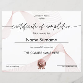 Lámina Diploma de Certificado de Participación de Finaliz