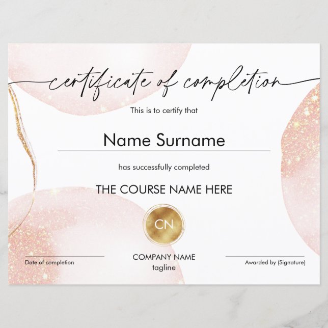 Lámina Diploma de Certificado de Participación de Finaliz (Anverso)