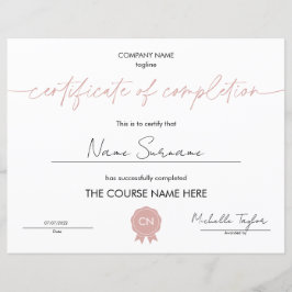 Lámina Diploma de Certificado de Participación de Finaliz