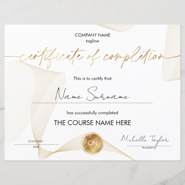 Lámina Diploma de Certificado de Participación de Finaliz (Anverso)