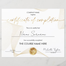 Lámina Diploma de Certificado de Participación de Finaliz