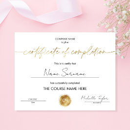 Lámina Diploma de Certificado de Participación de Finaliz