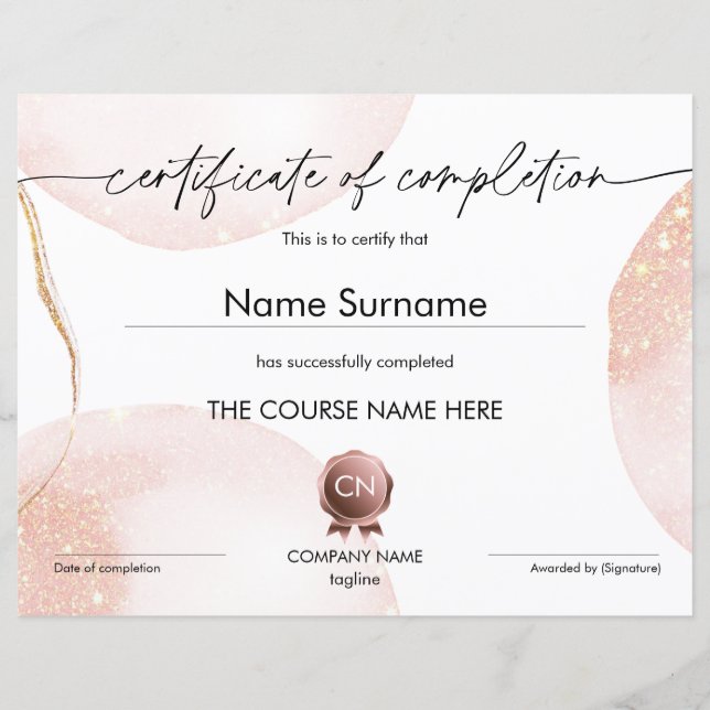 Lámina Diploma de Certificado de Participación de Finaliz (Anverso)