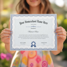 Diploma de Educación en Casa Azul Tradicional